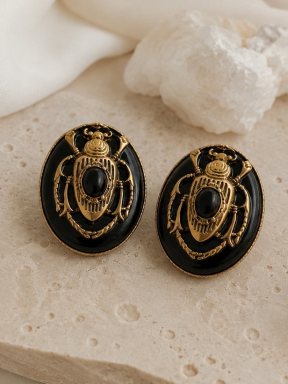 Vintage scarab earrings